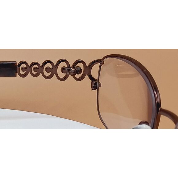 Modern Art Eyeglasses Frames A357 Brown 54-17-140 Metal and Rhinestone Frames - Picture 6 of 16
